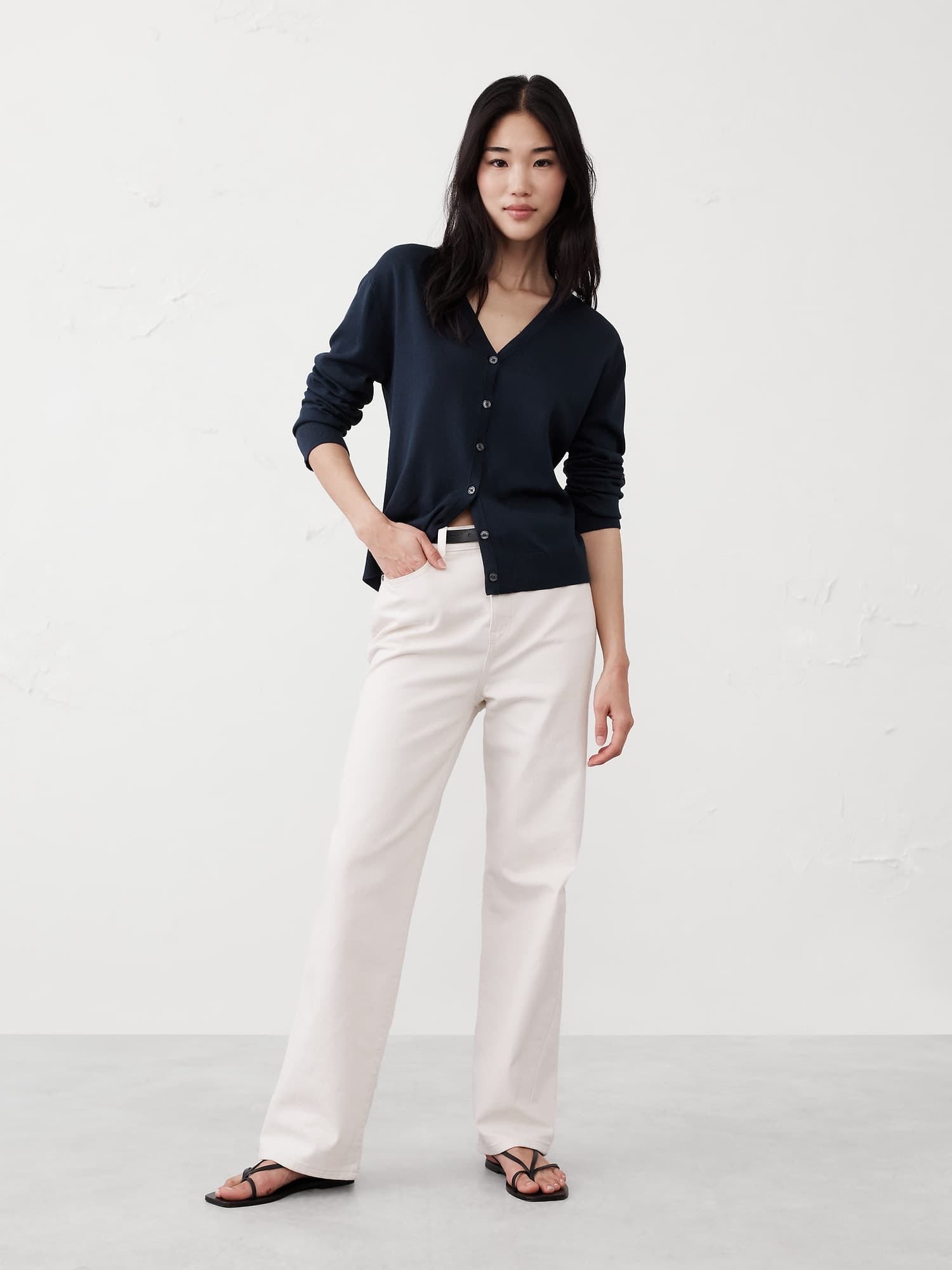 Forever V-Neck Cardigan Sweater - image 1
