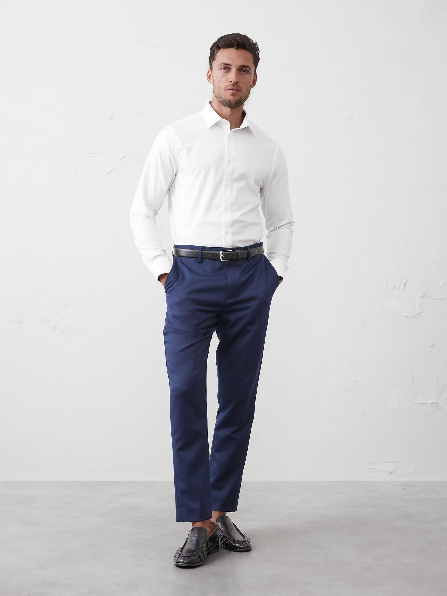 Slim-Fit Untucked Dress Shirt - image 1