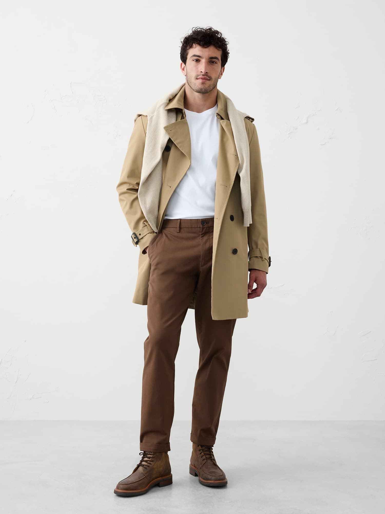 Banana Republic Factory Khaki Trench Coat - image 1