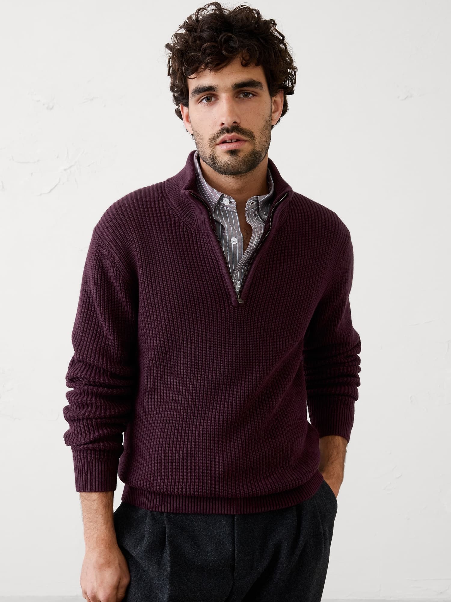 Fisherman Quarter-Zip Sweater - image 1