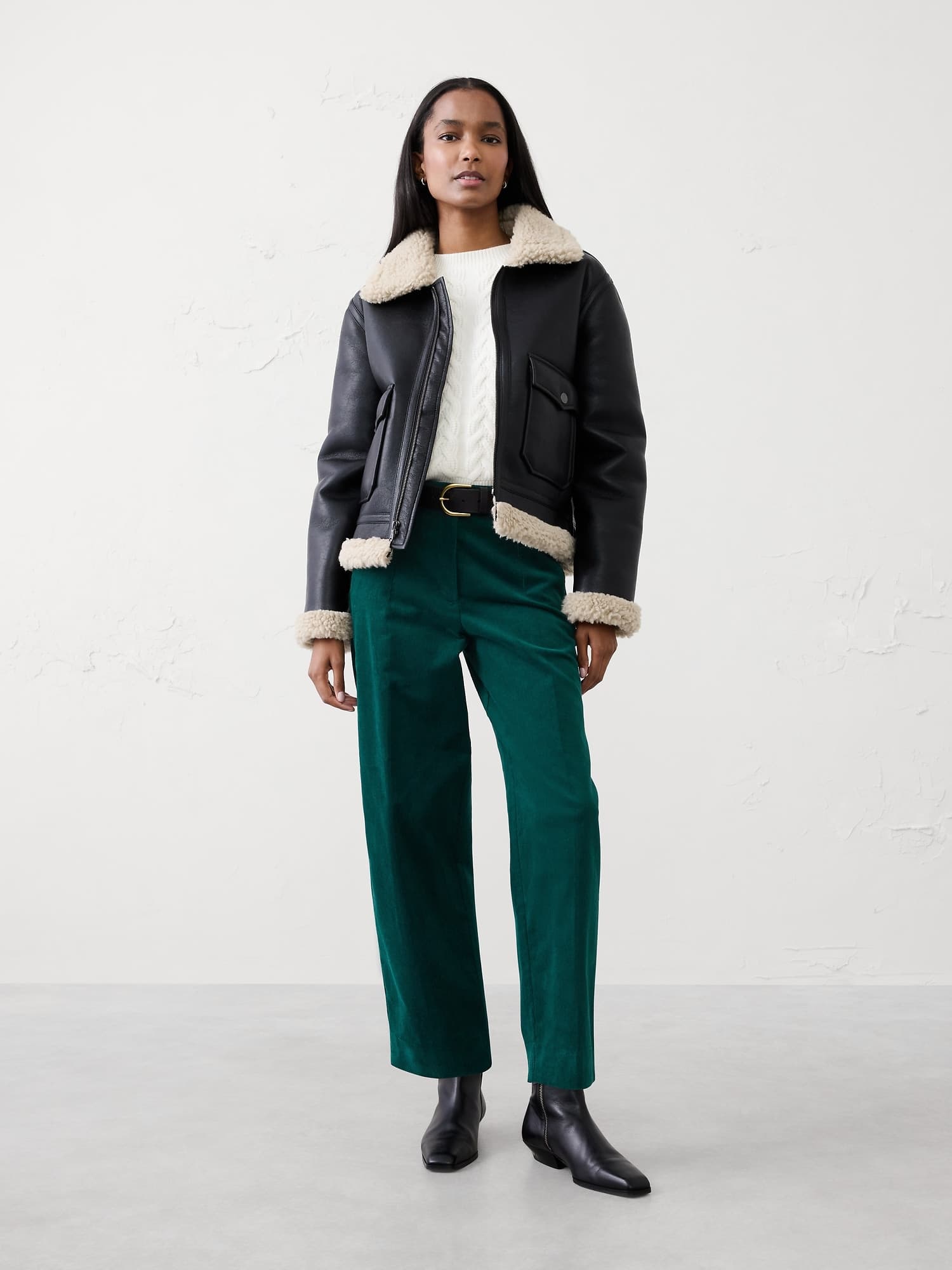 Straight Mid-Rise Corduroy Pant - image 1