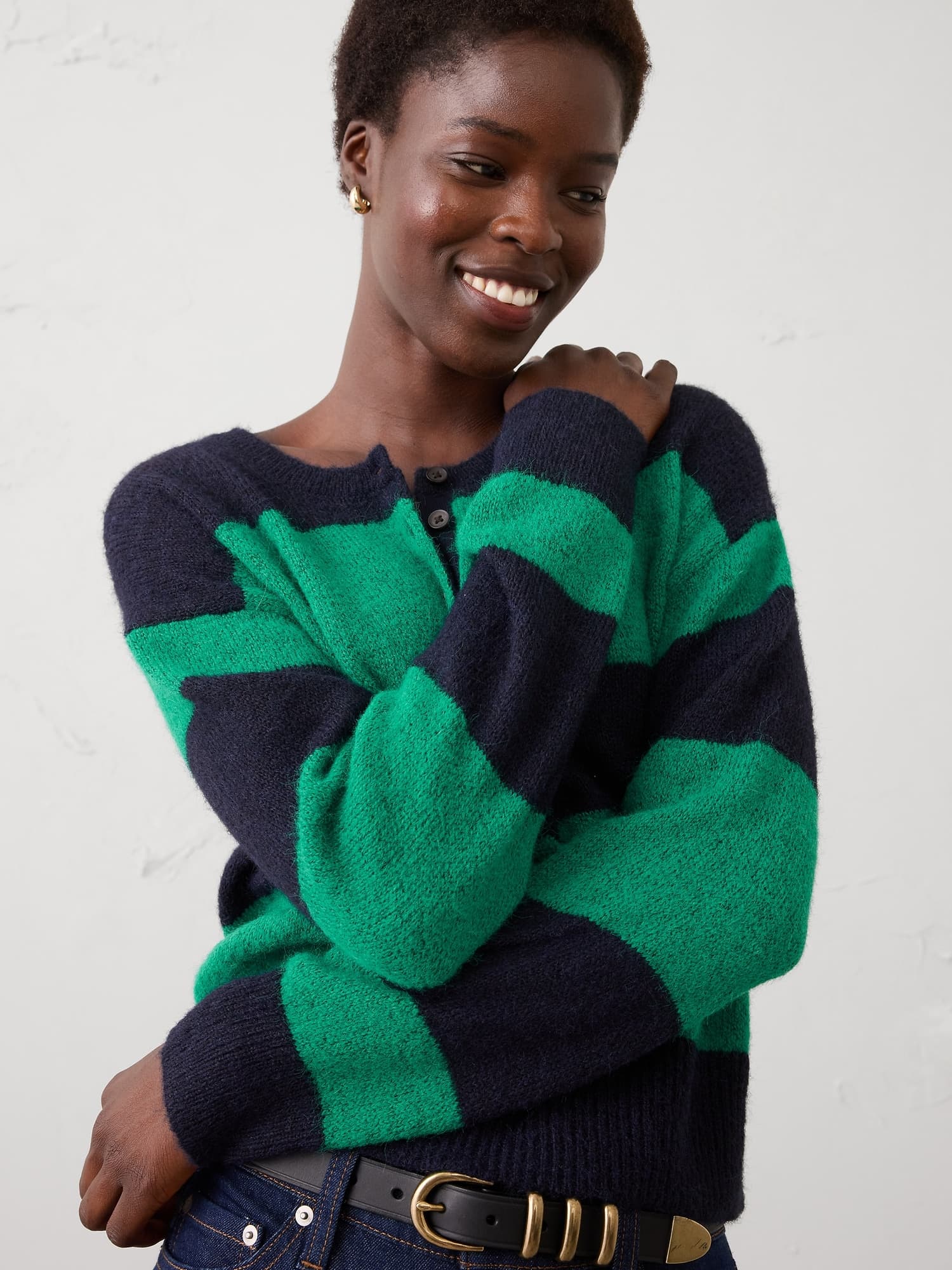 Henley Brushed Pullover Sweater - image 1