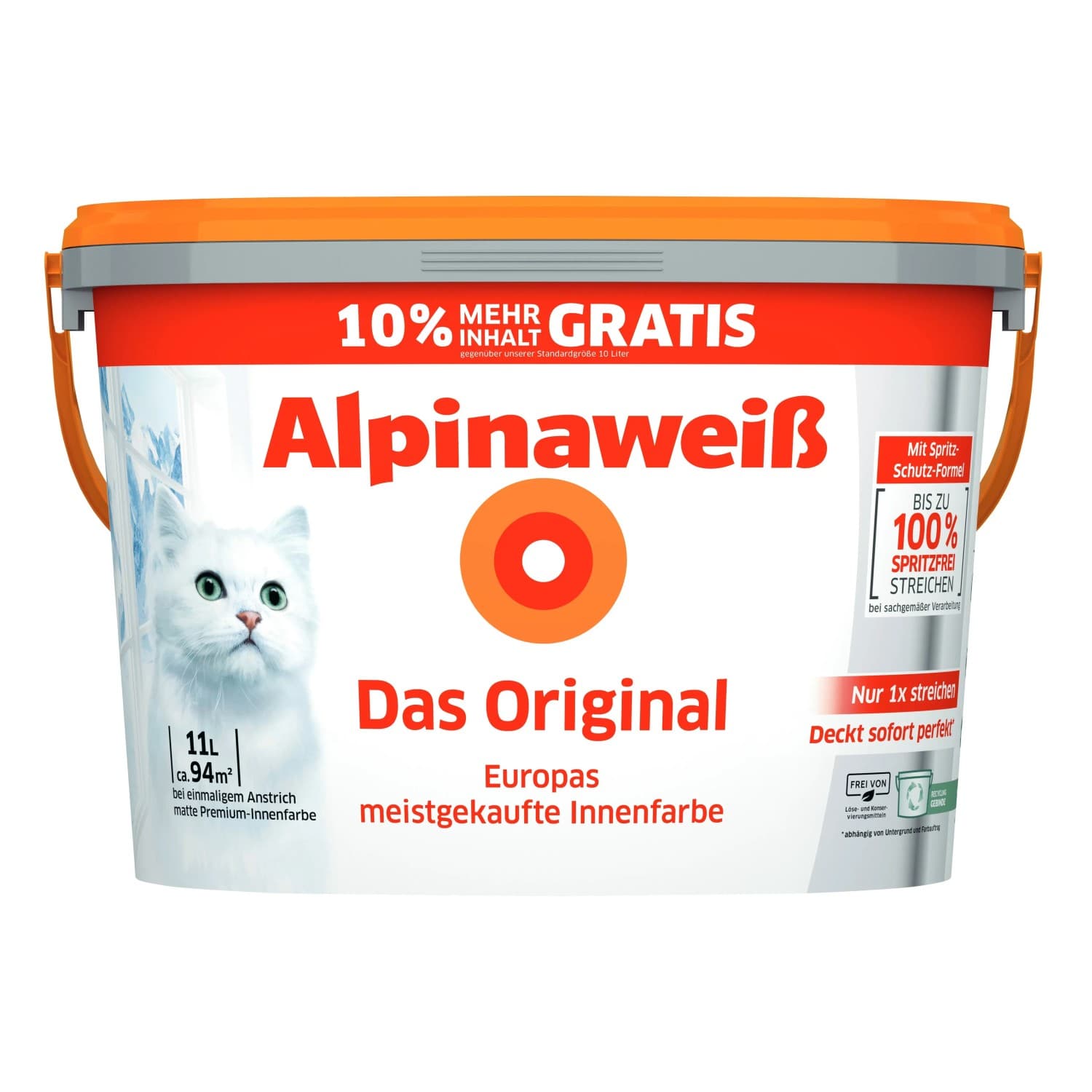 Alpina Wandfarbe Alpinaweiß Das Original Weiß Matt 11 l - image 1