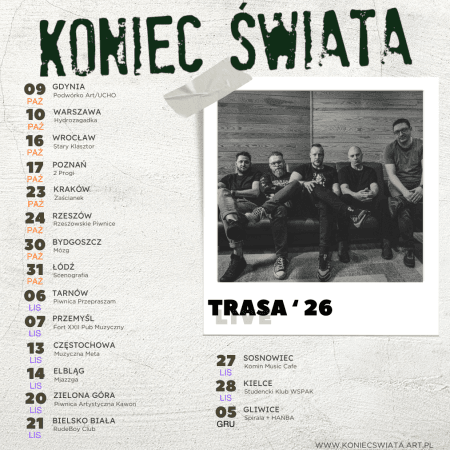 Koniec Świata - Trasa '26 - Bydgoszcz Klub Mózg, 30 października - image 1