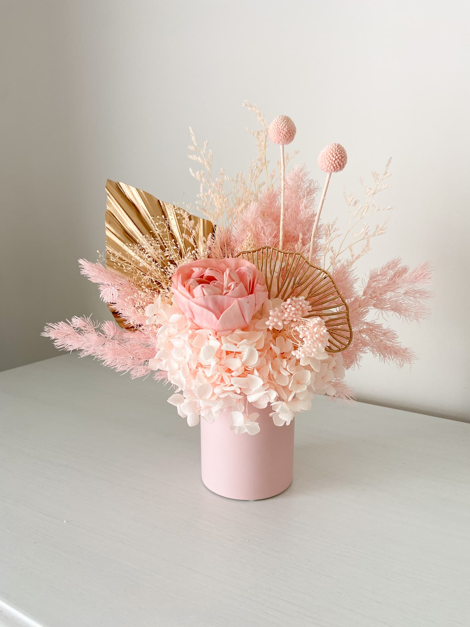 Miss Pink Peony Dried Flower Arrangement - image 1