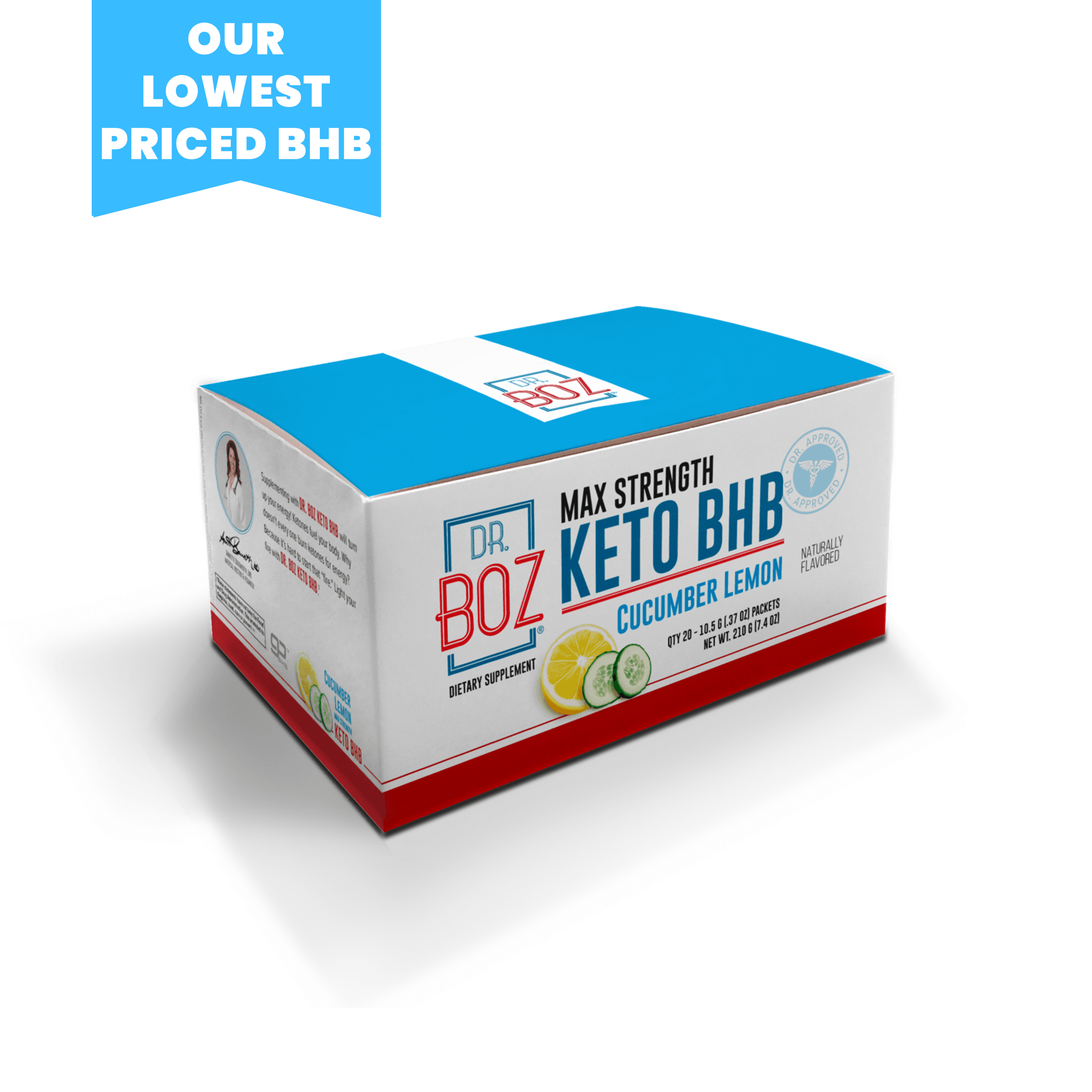 Dr. Boz Max Strength Keto BHB Powder Cucumber Lemon 20 Sachets - image 1