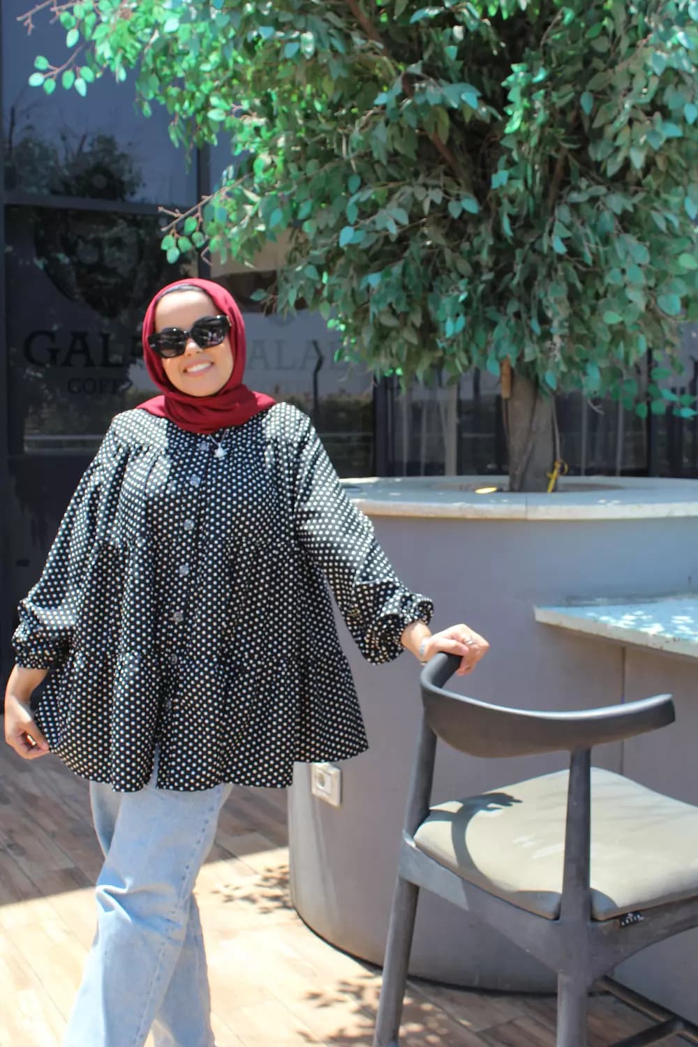 Ruffled Polka Dot Blouse - image 1