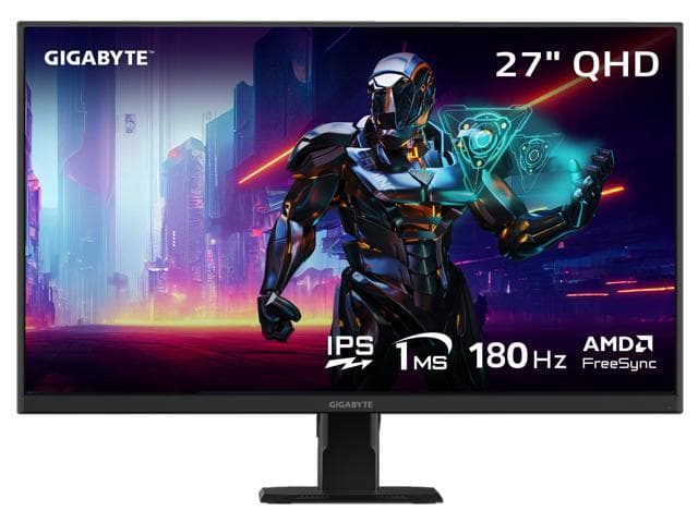 GIGABYTE 27" QHD 2K 1440P 180hz IPS with AMD FreeSync Premium 1ms HDR ready Gaming Computer Monitor GS27QA - image 1