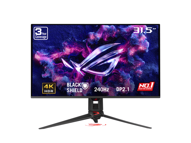 ASUS ROG Swift 32 inch UHD 4K 240Hz AMD FreeSync Premium Pro & G-Sync Compatible 0.03ms HDR500 USB-C GEN 3 OLED Gaming Computer Monitor with Height - image 1