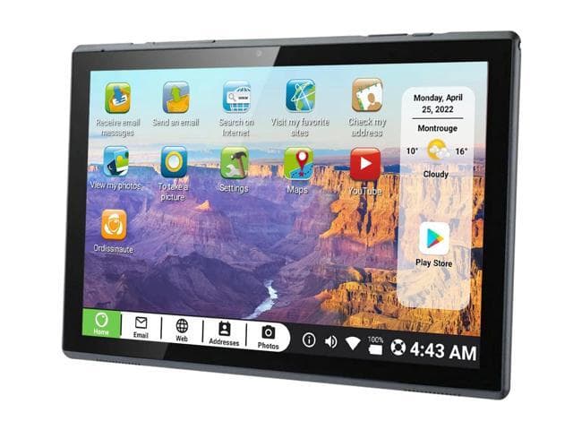 Pix Star Touch Easy to Use Tablet for Seniors, Touch Screen & Simple Interface - WiFi - 10.1 Inches, 2 Cameras - Ideal for Video Calls, Web Search, - image 1