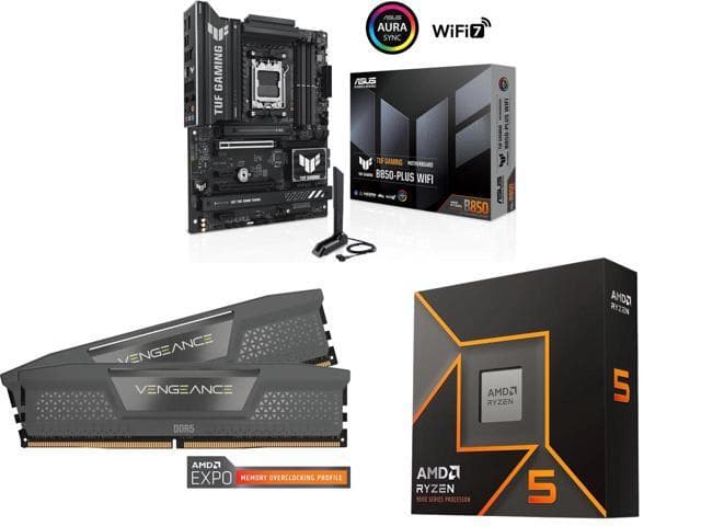 ASUS TUF GAMING B850-PLUS WIFI AMD AM5 ATX Motherboard with DDR5, PCIe 5.0, Wi-Fi 7, 2.5Gb LAN - image 1
