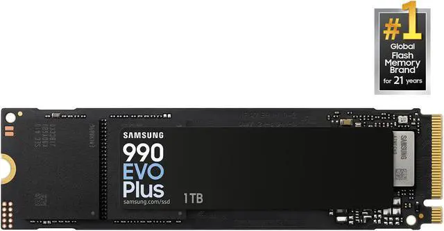 Samsung 990 EVO Plus 1TB NVMe SSD M.2 2280 PCIe Gen 4x4 / Gen 5x2 (MZ-V9S1T0B/AM) - image 1