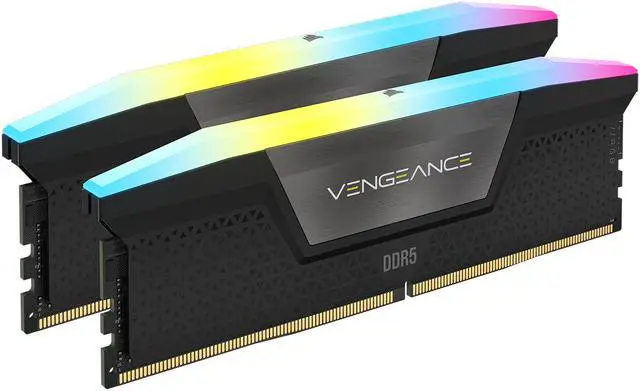 CORSAIR Vengeance RGB 16GB (2 x 8GB) 288-Pin PC RAM DDR5 5200 (PC5 41600) Desktop Memory Model CMH16GX5M2B5200C40 - image 1