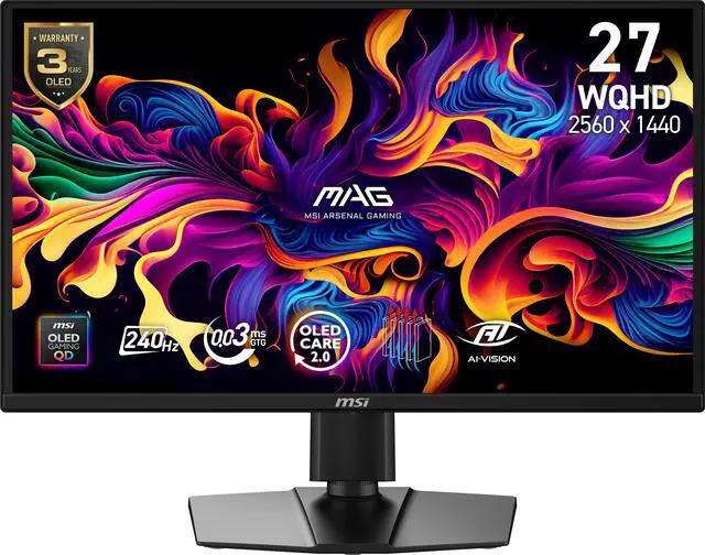 MSI MAG 272QP QD-OLED X24 27 inch WQHD 2K 1440p 240Hz Gaming Monitor - image 1