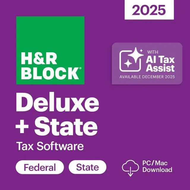 H&R Block Tax Software Deluxe + State 2025 PC/Mac [Download] - image 1