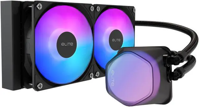 Cooler Master Elite Liquid 240 CPU AIO Cooler - 240mm Radiator, 2x ARGB PWM Fans, Dual-Chamber Pump Design, Ultra-Quiet High-Performance Cooling, AMD AM5/AM4 & Intel LGA 1851/1700, Black - image 1