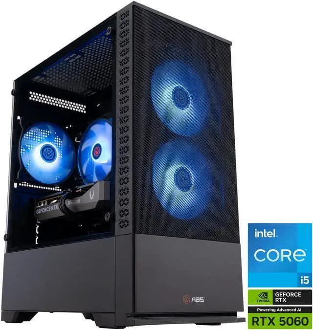 ABS Cyclone Aqua Gaming PC - Intel Core i5-14400F, RTX 5060 8GB, 32GB DDR4, 1TB NVMe SSD, Windows 11 - image 1