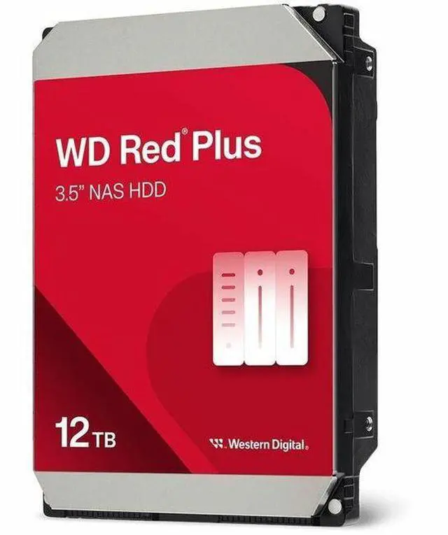 WD Red Plus 12TB NAS Hard Disk Drive - 7200 RPM Class SATA 6Gb/s, CMR, 512MB Cache, 3.5 Inch - WD120EFGX - image 1