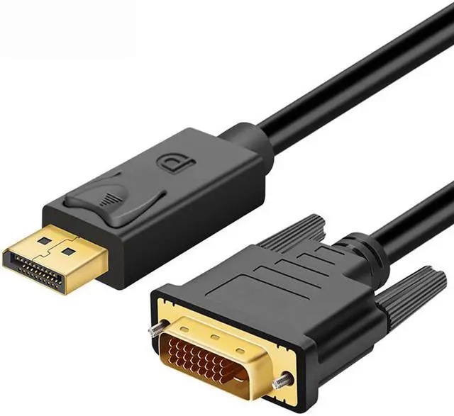 Hannord DisplayPort to DVI Adapter Male to Male 6 Feet, Gold-Plated, Black - image 1