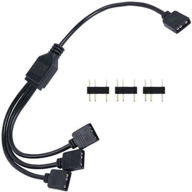 Vszerda ARGB 5V 3-Pin Addressable RGB Splitter Cable 1 to 3 for Computer Chassis, CPU Cooler, and ARGB Fans - image 1