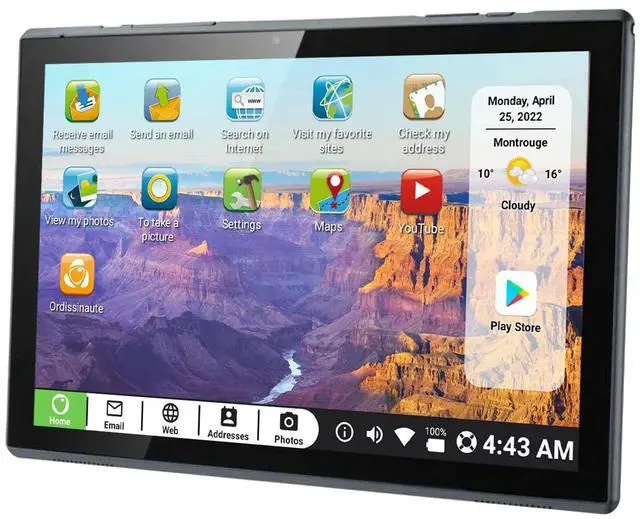 Pix Star Touch Easy to Use Tablet for Seniors, Touch Screen & Simple Interface - WiFi - 10.1 Inches, 2 Cameras - Ideal for Video Calls, Web Search, Photos, Highly Giftable - image 1