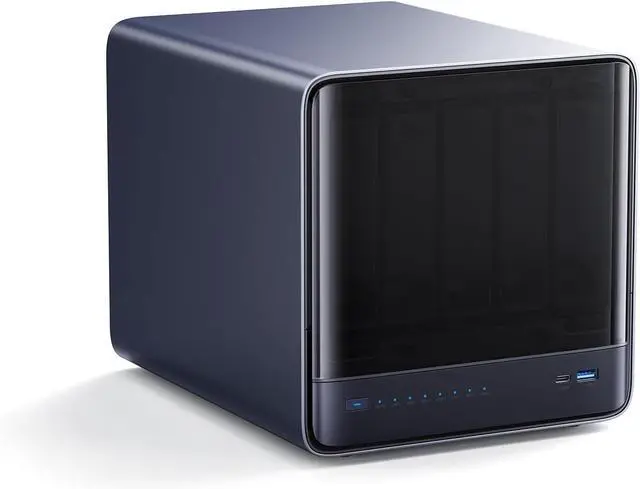 MINISFORUM N5 Pro AI NAS with AMD Ryzen 9 HX Pro 370, 2x SODIMM DDR5-5600MHz (ECC Support), 128GB SSD, HDMI+USB4 Outputs, 5x HDD Slots, M.2/U.2 Slots, 5GbE+10GbE LAN - image 1