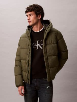 Calvin Klein Hooded Puffer Jacket Fatigue XS - image 1