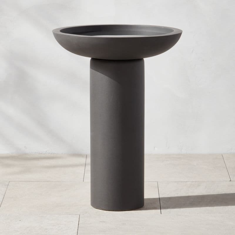 Flatform Dark Grey Cement Birdbath - image 1