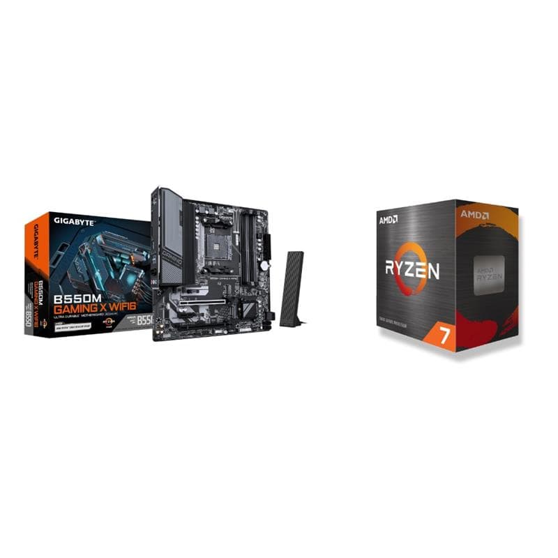 AMD Ryzen 7 5800X CPU + GIGABYTE B550M GAMING X WIFI6 Motherboard - image 1