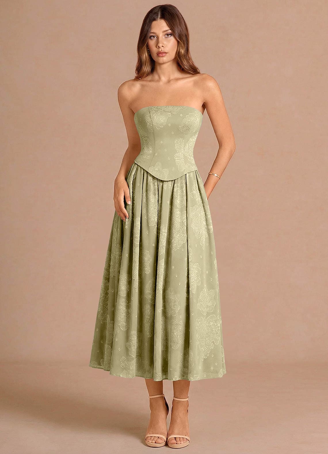 Isaura Celadon Midi Dress - image 1