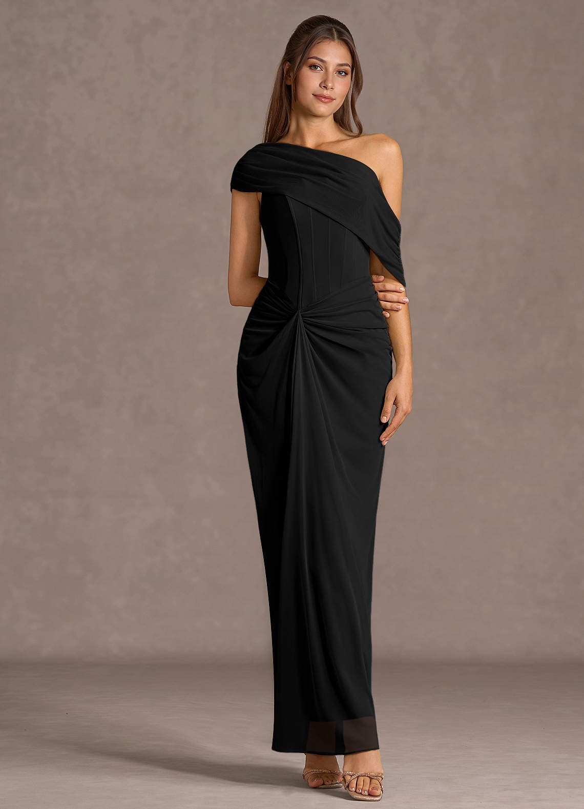 Delphira Black Maxi Dress - image 1