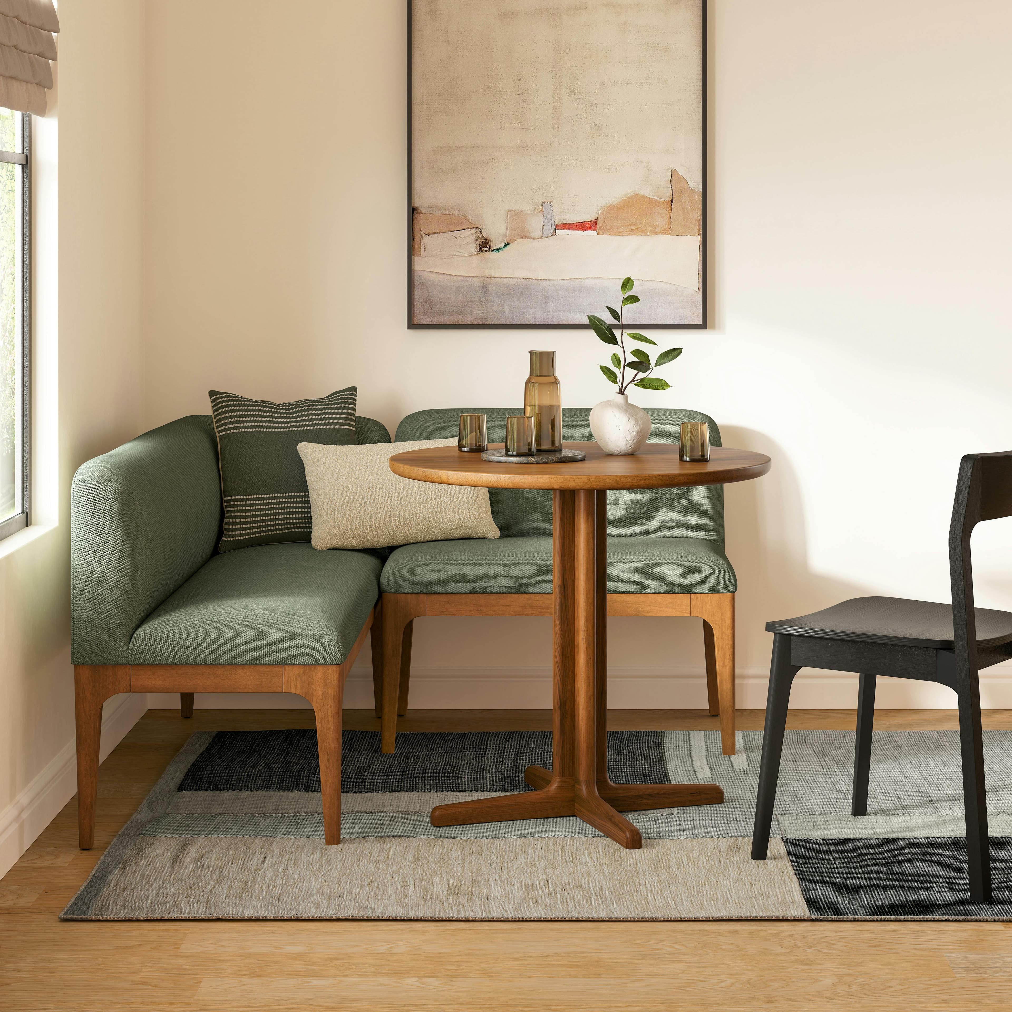 Rosin 55.75" Right Arm Banquette Set - Smoked Oak and Welsh Green - image 1