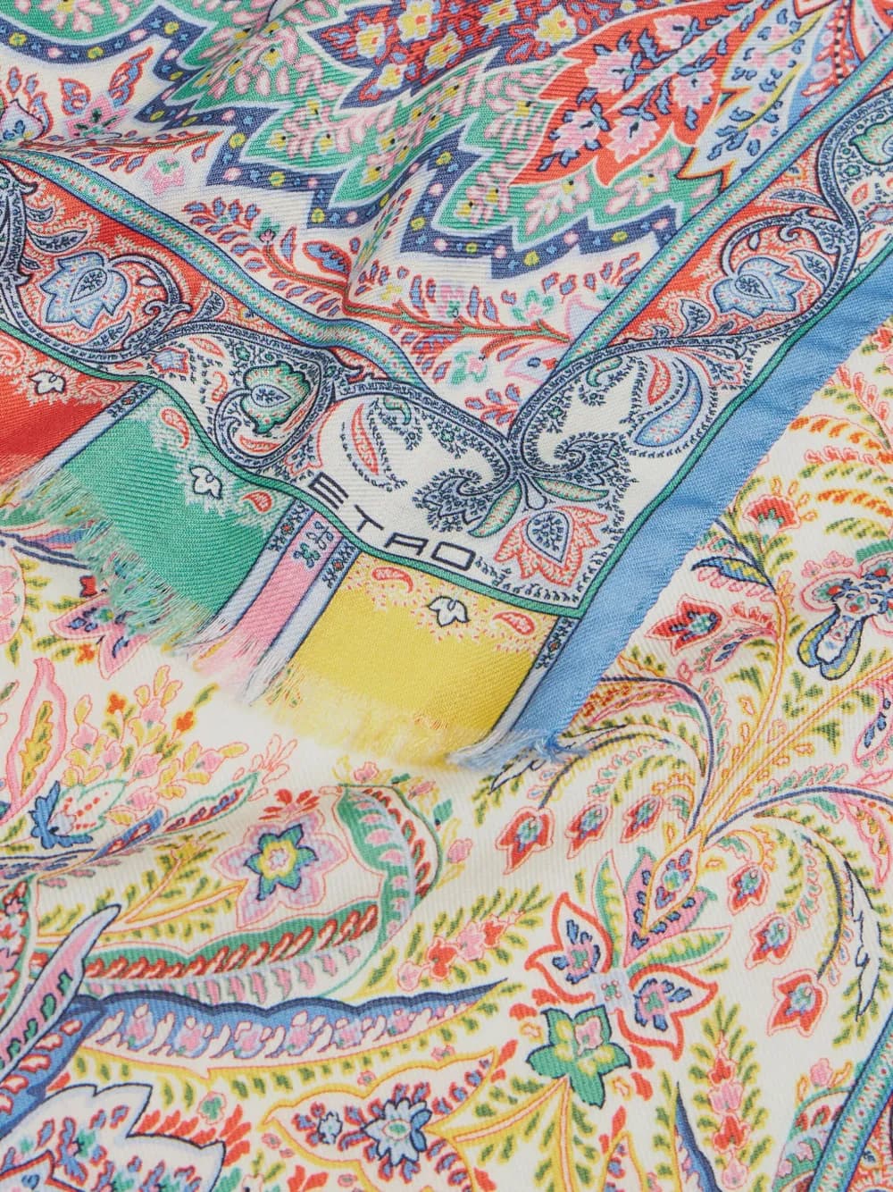 ETRO Multicolour Wool and Silk Abstract Pattern Scarf - image 1