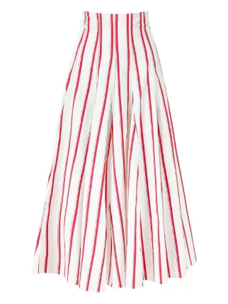 Rosie Assoulin Ruby Red Cotton Midi Skirt - image 1
