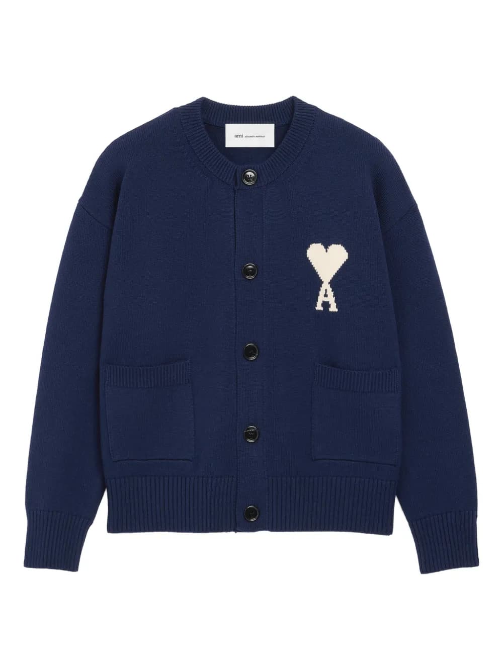AMI Paris Ami De Coeur Intarsia Crewneck Cardigan - image 1