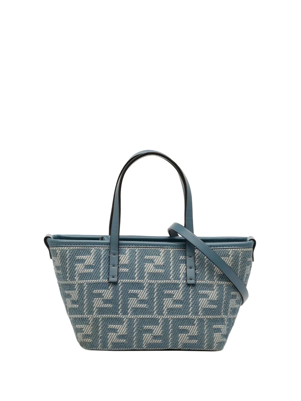 2010-2026 Mini Denim Effect FF Jacquard Roll Satchel - image 1