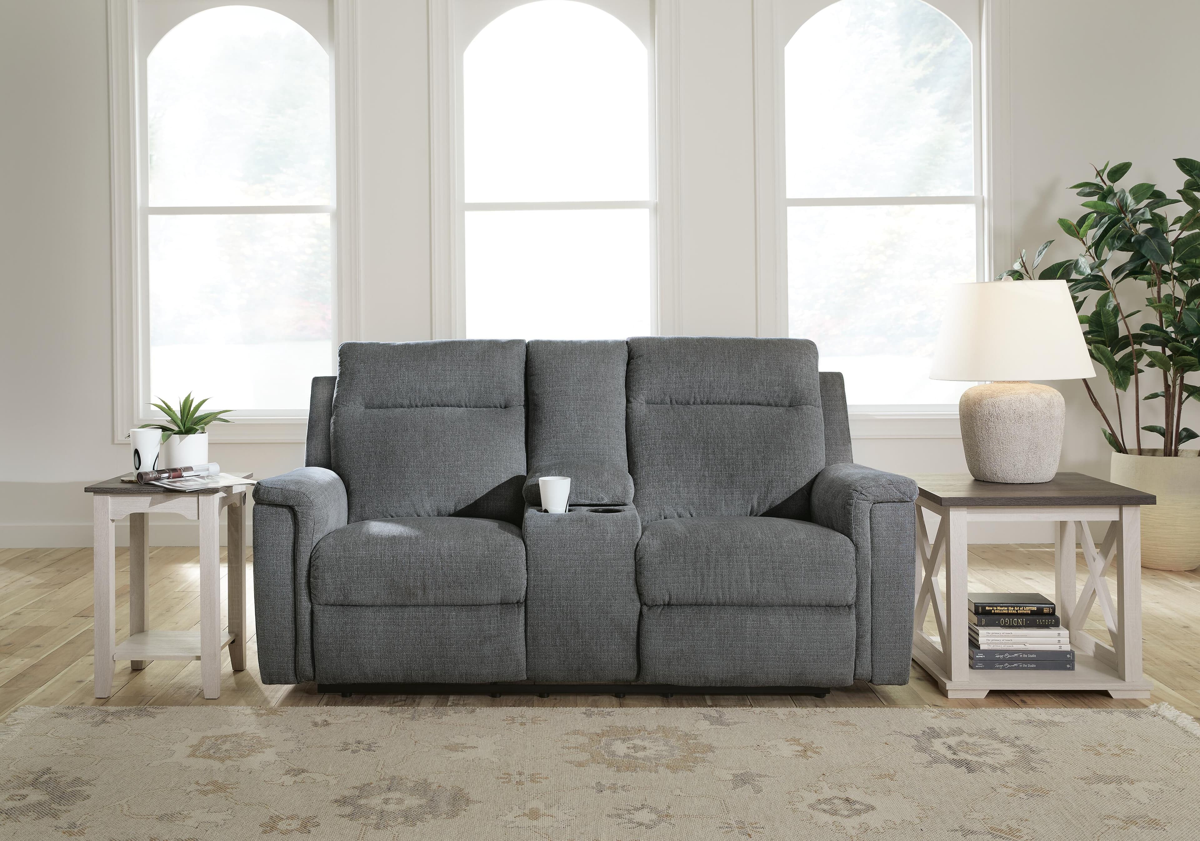 Barnsana Power Reclining Loveseat with Console - image 1