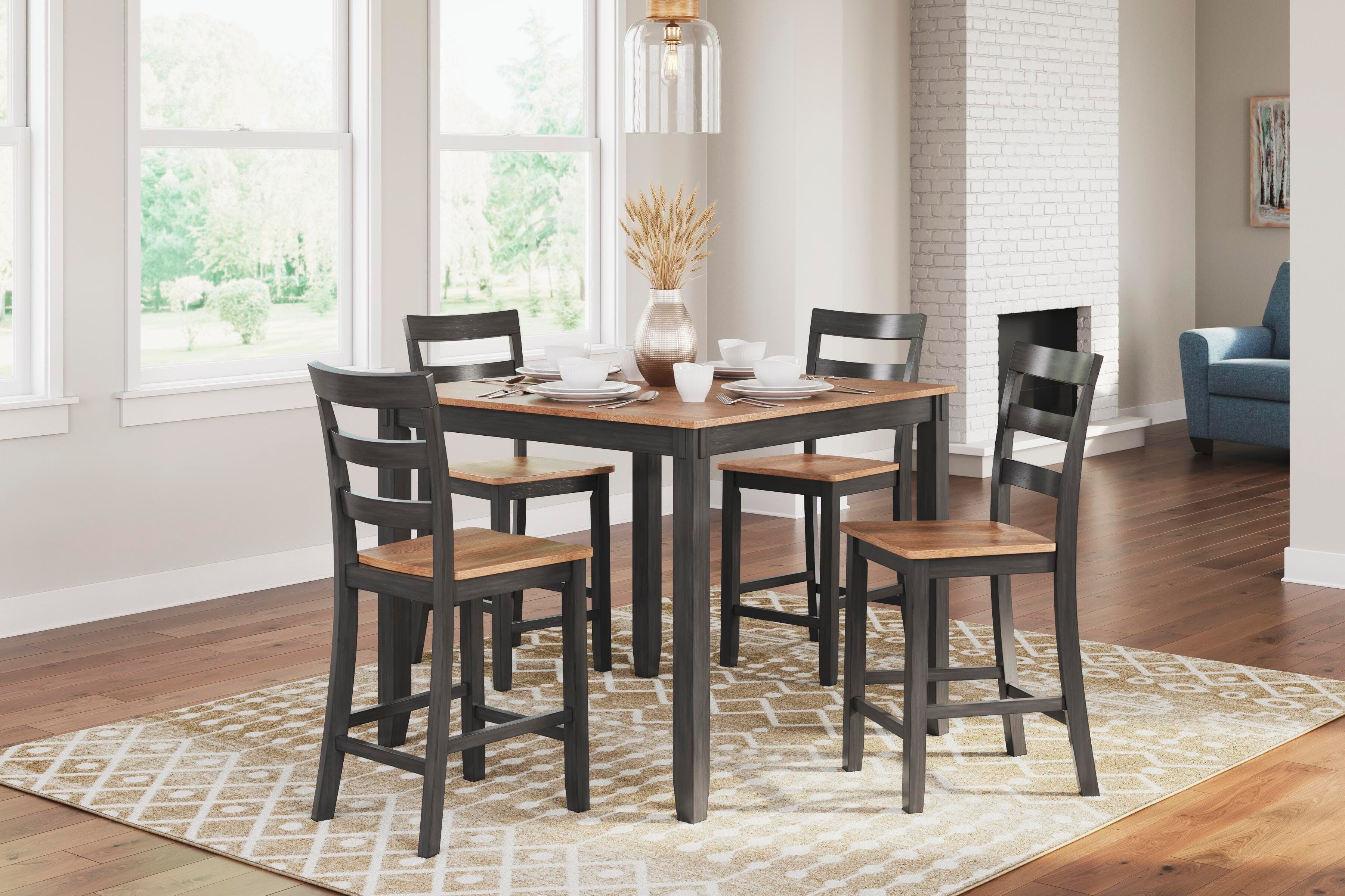 Gesthaven Counter Height Dining Table and 4 Bar Stools - image 1