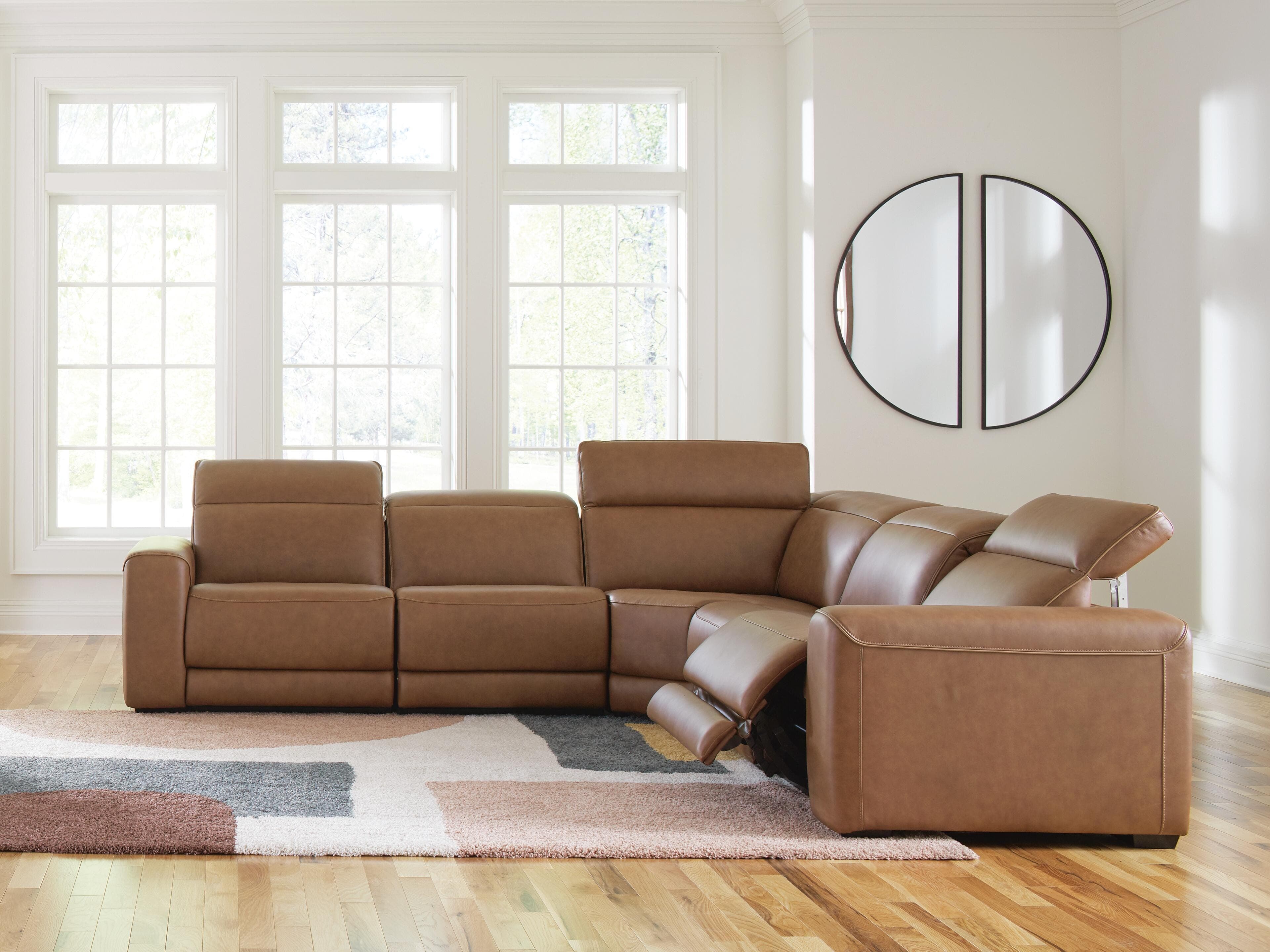 Rally-Up 5-Piece Dual Power Leather Reclining Modular Sectional - image 1