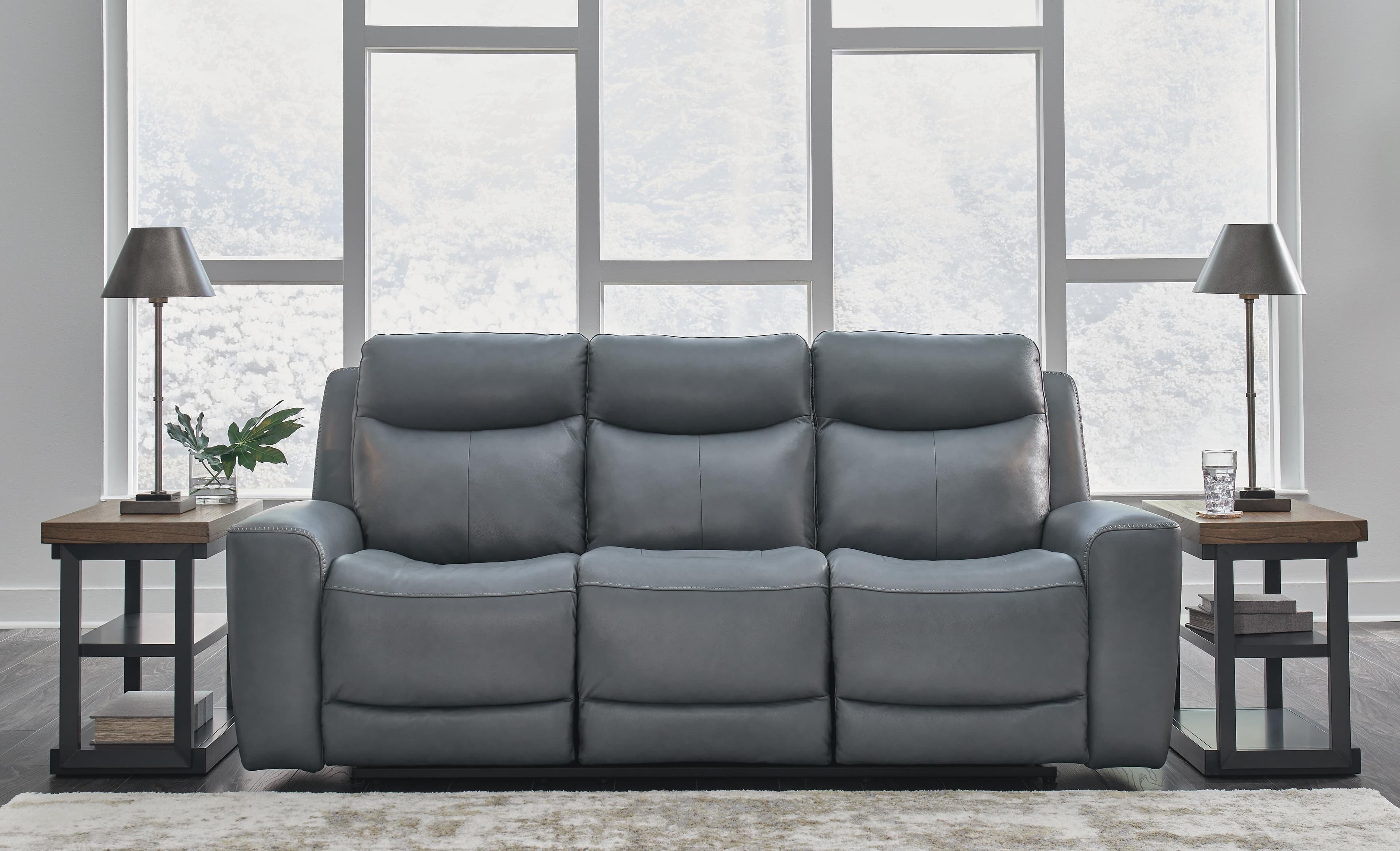 Mindanao Dual Power Leather Reclining Sofa - image 1