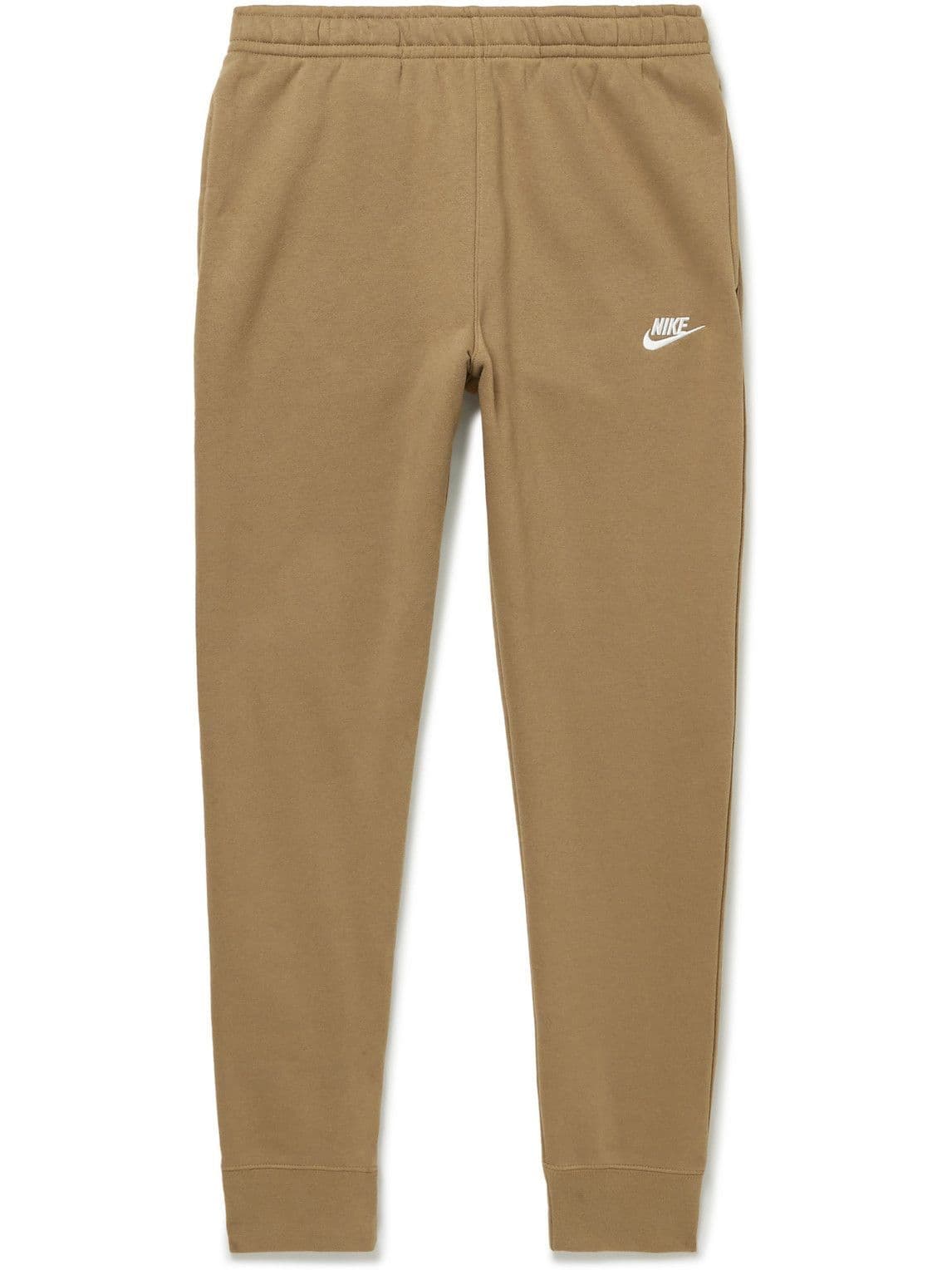 Nike Sportswear Club Tapered Cotton-Blend Jersey Sweatpants Brown - image 1