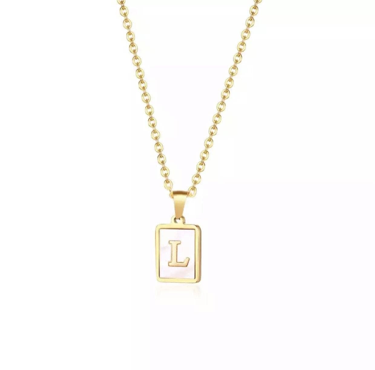 Mother Of Pearl Initial Necklace - image 1