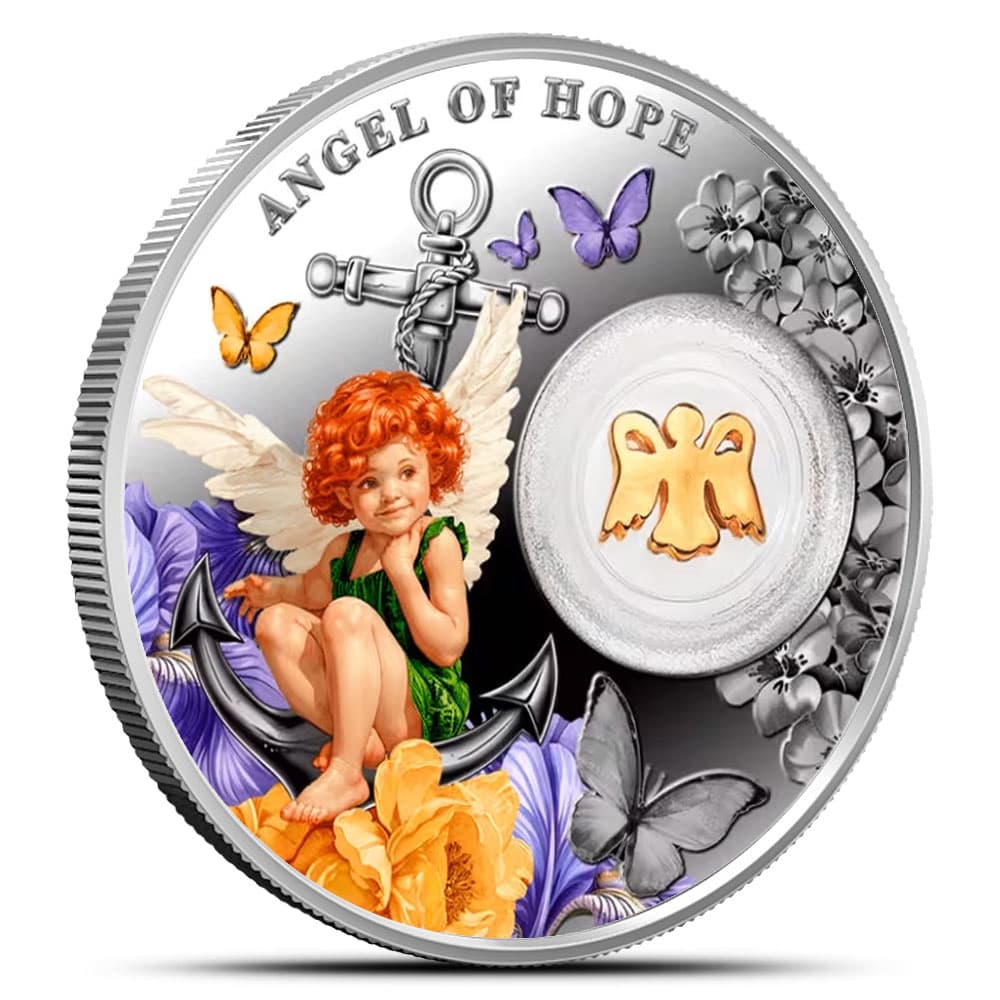 2025 14.14 Gram Proof Colorized Niue Silver Angel of Hope Coin (Box + CoA) - image 1