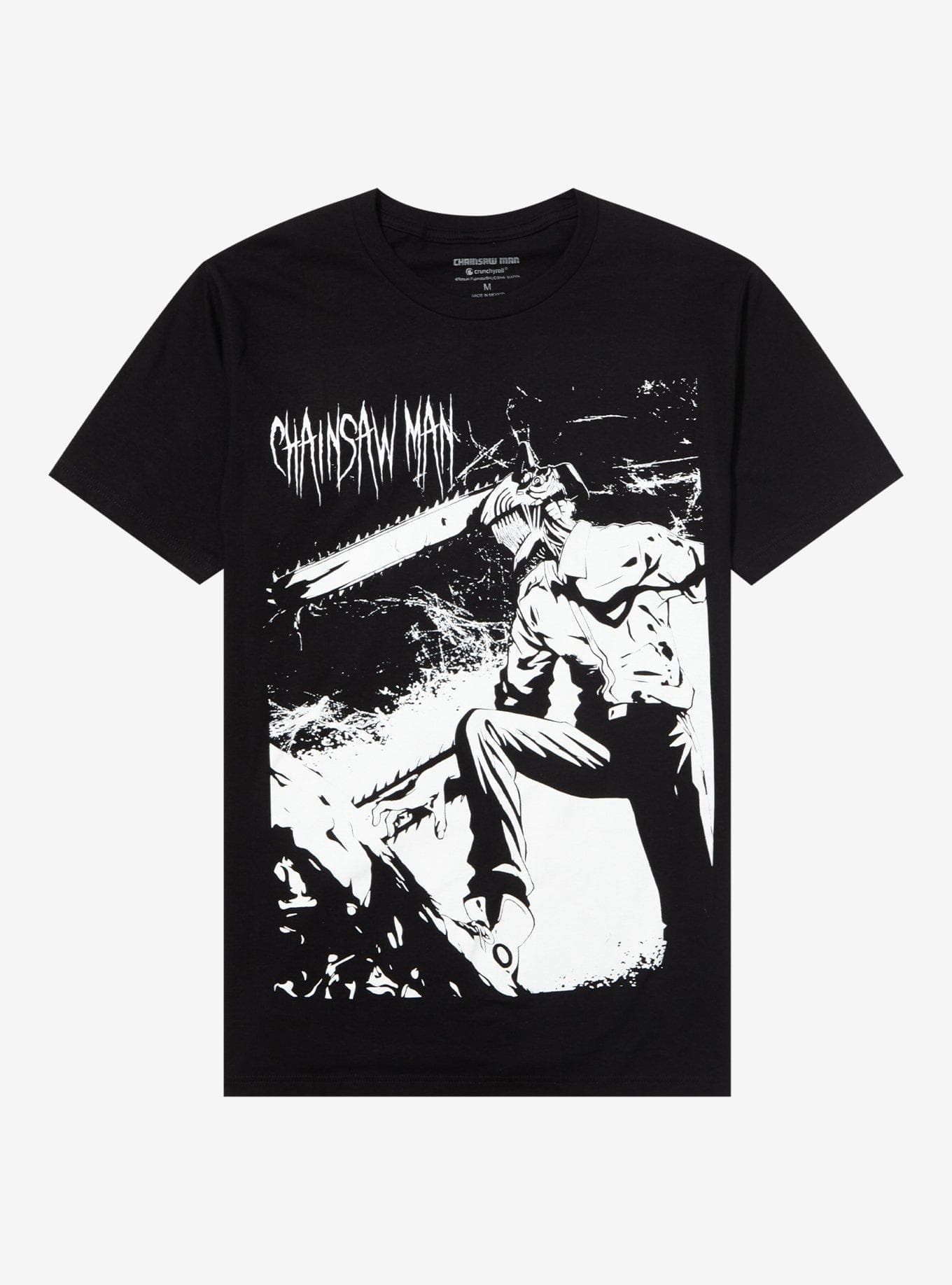 Chainsaw Man Jumbo Denji Black & White T-Shirt - image 1