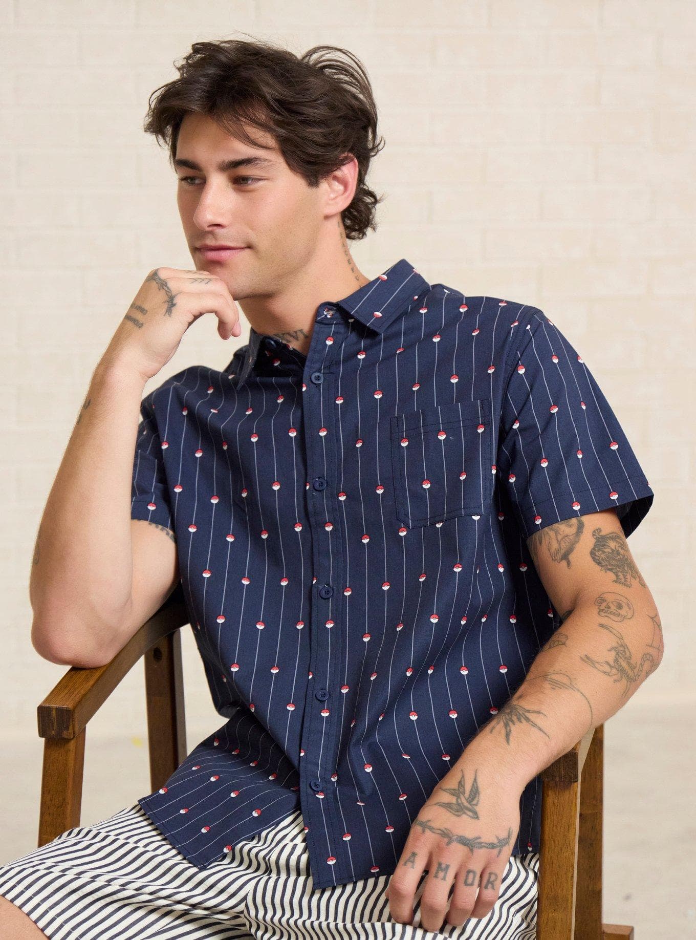 Pokémon Poké Ball Allover Print Woven Button Up - BoxLunch Exclusive - image 1