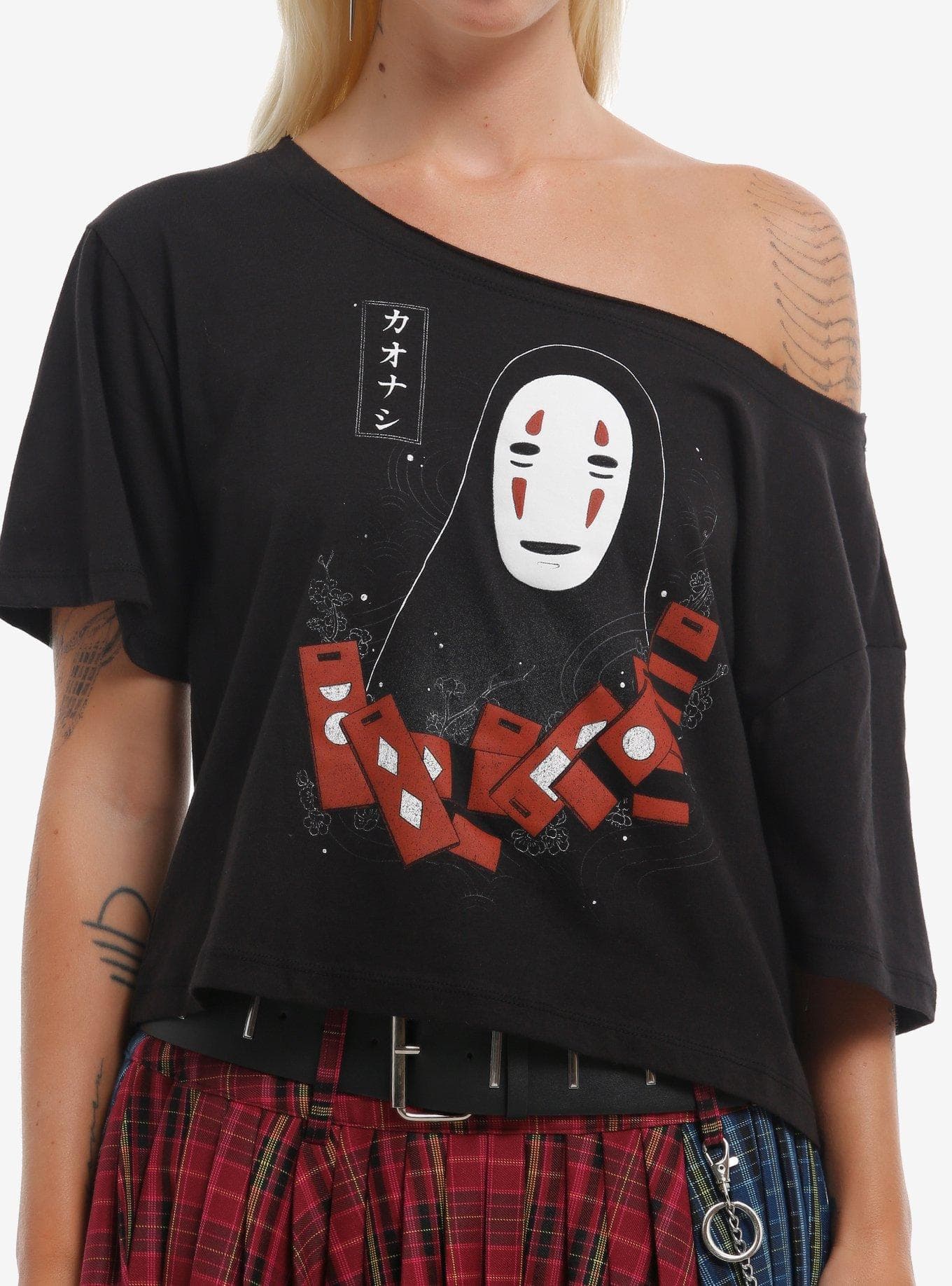 Studio Ghibli® Spirited Away No-Face Girls Off-Shoulder T-Shirt - image 1