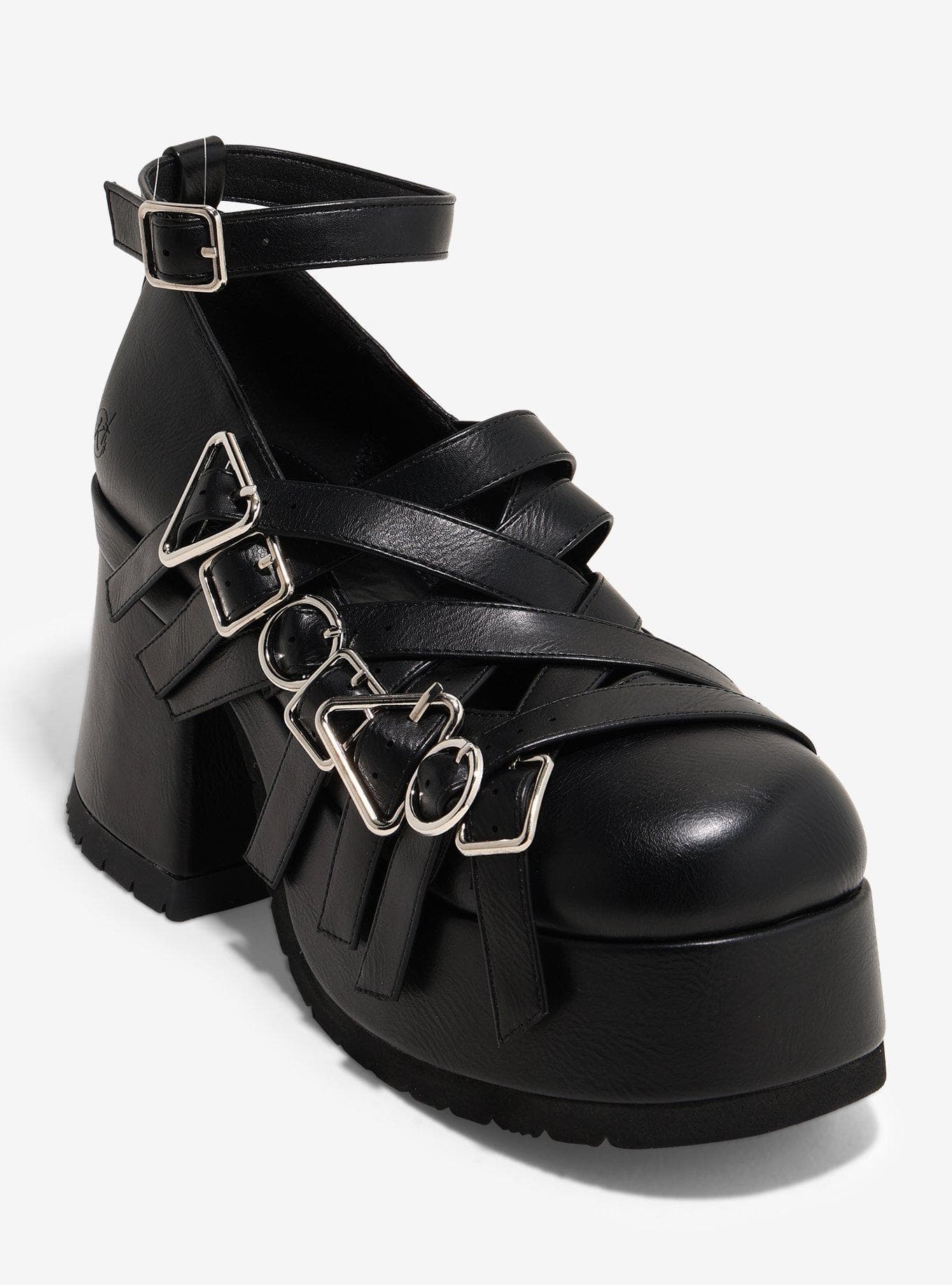 Koi Black Avalon Strappy Chunky Heels - image 1