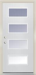 Mastercraft 32"W x 80"H Primed Steel 4 Lite Prehung Exterior Door - Right Inswing - image 1