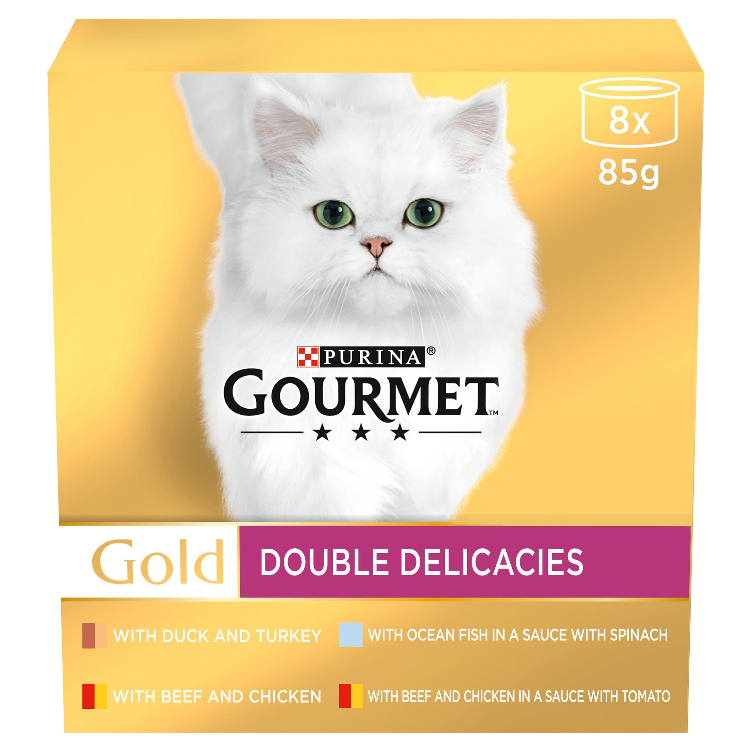 Gourmet Gold Double Delicacies Wet Cat Food Mixed Multipack 8x85g - image 1