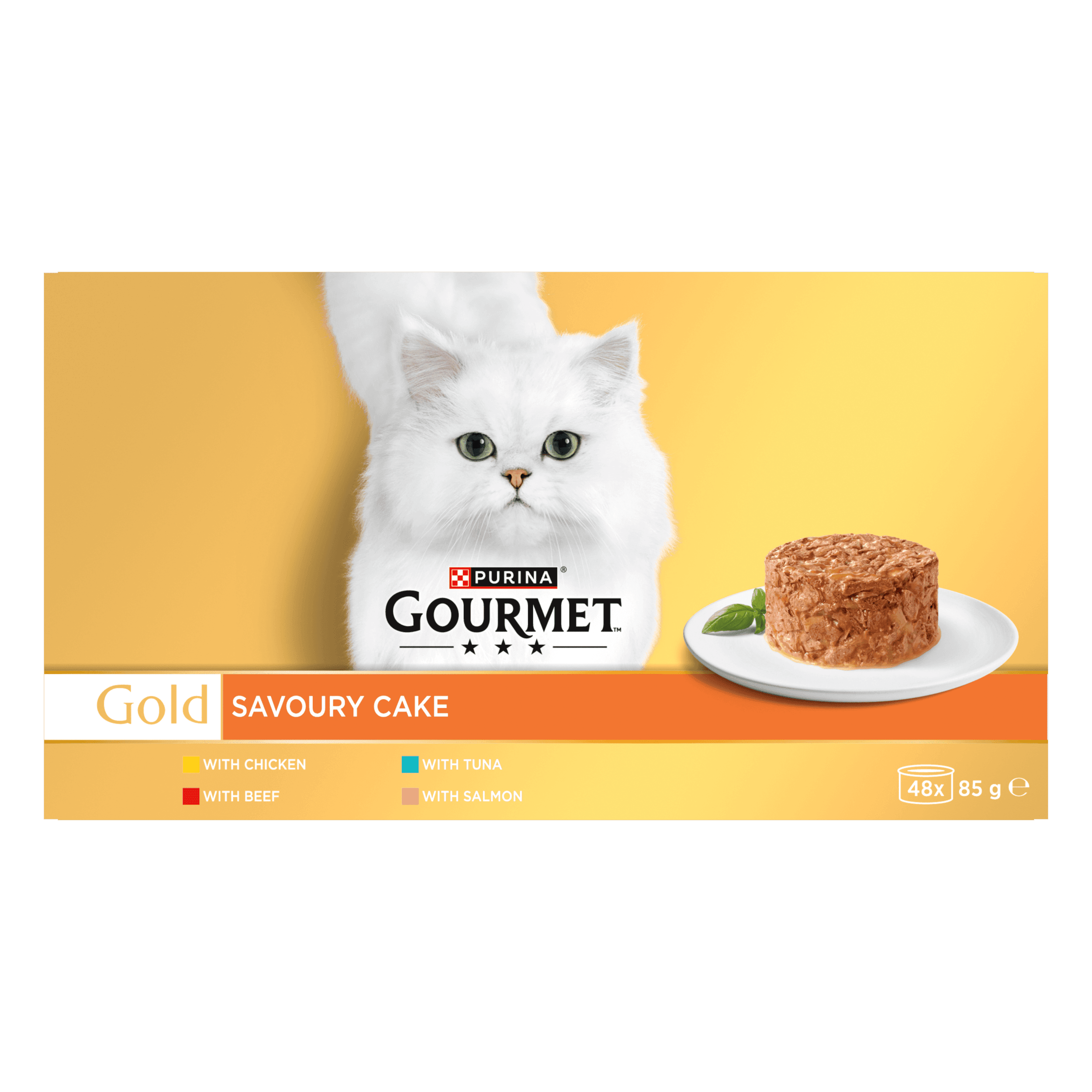 Gourmet Gold Savoury Cake Wet Adult Cat Food Meat & Fish 48x85g - image 1